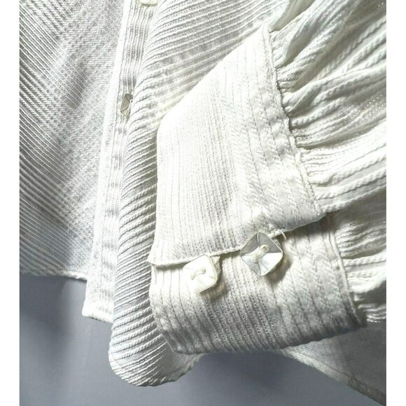 Talbots Plus Women's Top 18W Button Up Solid White Shirt Blouse Square Buttons - Picture 4 of 12